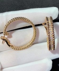 Van Cleef Arpels Perlee Diamond Hoop Earrings SFP000584