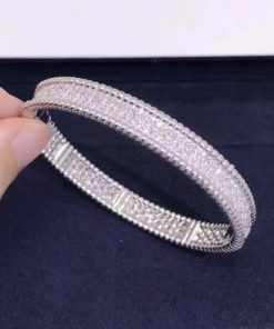 Van Cleef Arpels Perl??e Diamonds Bracelet, 3 Rows Diamond White Gold VCARP5E700