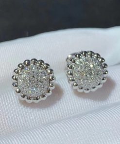 Van Cleef Arpels Perl??e Diamonds Earrings White Gold, Diamond VCARO9PF00