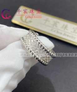 Van Cleef Arpels Perl??e Diamonds Ring 3 Rows White Gold Diamond VCARN9Q000