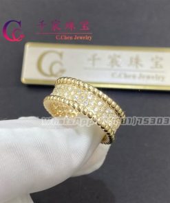 Van Cleef & Arpels Perl??e Diamonds Ring 3 Rows Yellow Gold Diamond VCARO3Y900