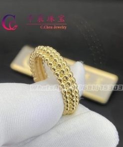 Van Cleef Arpels Perl??e Pearls of Gold Ring, 3 Rows Yellow Gold VCARP0X800