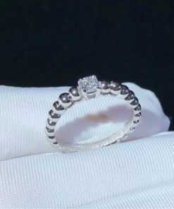 Van Cleef Arpels Perl??e Solitaire Ring White Gold VCARO1VO00