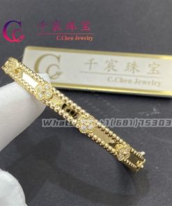 Van Cleef & Arpels Perl??e Sweet Clovers Bracelet Medium Model Yellow Gold VCARP6X600