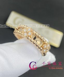 Van Cleef & Arpels Perl??e Sweet Clovers Ring Rose Gold Diamond VCARP6ML00