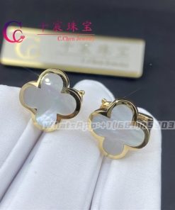 Van Cleef Arpels Pure Alhambra Earstuds Yellow gold Mother-of-pearl VCARA38800