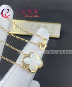 Van Cleef & Arpels Pure Alhambra Pendant Yellow Gold And Mother-Of-Pearl VCARA39700