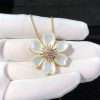 Van Cleef Arpels Rose De No?l Clip Pendant Small Model Yellow Gold, Diamond, Mother-of-pearl VCARD30300