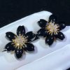 Van Cleef Arpels Rose De No?l Earrings, Small Model Onyx VCARO9B200