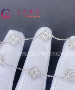 Van Cleef & Arpels Sweet Alhambra Bracelet 6 Motifs White Gold Diamond VCARO85700