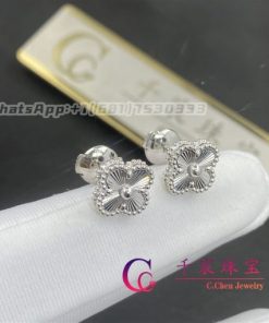Van Cleef & Arpels Sweet Alhambra Earrings Guilloch?? White Gold-Design Jewelry