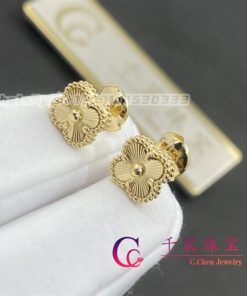 Van Cleef & Arpels Sweet Alhambra Earrings Guilloch?? Yellow Gold-Design Jewelry