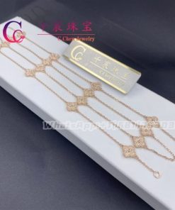 Van Cleef Arpels Sweet Alhambra Long Necklace 16 Motifs Rose Gold VCARO8DG00