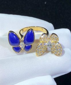 Van Cleef Arpels Two Butterfly Between the Finger Ring Diamond Lapis Lazuli VCARP3DN00