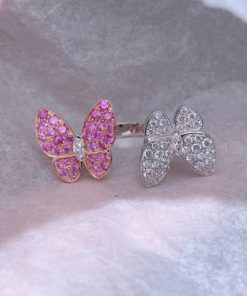 Van Cleef & Arpels Two Butterfly Between the Finger Ring pink sapphires VCARO3M500