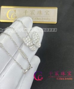 Van Cleef & Arpels Two Butterfly Pendant White Gold Diamond VCARO3M400
