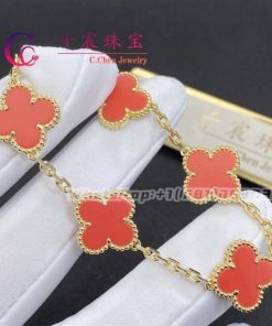 Van Cleef & Arpels Vintage Alhambra Bracelet 5 Motifs Carnelian VCARD35500