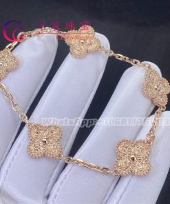 Van Cleef & Arpels Vintage Alhambra Bracelet 5 Motifs Diamond Gray Mother-of-pearl VCARP2R100