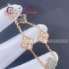 Van Cleef & Arpels Vintage Alhambra bracelet 5 motifs Diamond Pink Opal