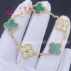 Van Cleef Arpels Vintage Alhambra Bracelet 5 Motifs Green Chalcedony
