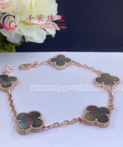 Van Cleef & Arpels Vintage Alhambra Bracelet 5 Motifs guilloch?? rhodium plated white gold VCARP9XE00
