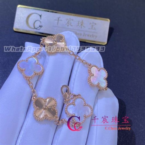 Van Cleef & Arpels Vintage Alhambra Bracelet 5 Motifs Turquoise VCARA42000