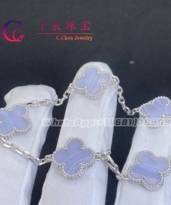 Van Cleef & Arpels Vintage Alhambra Bracelet 5 Motifs White Gold Diamond VCARA41500