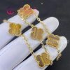 Van Cleef & Arpels Vintage Alhambra Bracelet 5 Motif Yellow Gold Coral Bracelet