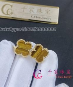 Van Cleef & Arpels Vintage Alhambra Earrings Carnelian Rose Gold