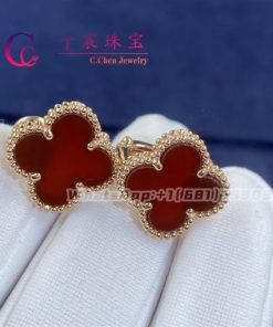 Van Cleef & Arpels Vintage Alhambra Earrings Carnelian VCARD40400