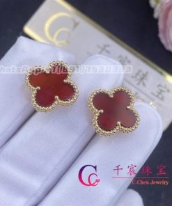 Van Cleef & Arpels Vintage Alhambra Earrings Guilloch?? Rose Gold Earrings