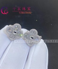 Van Cleef & Arpels Vintage Alhambra Earrings White Gold Mother-Of-Pearl VCARF48600