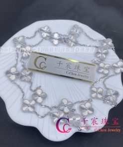 Van Cleef & Arpels Vintage Alhambra long necklace, 20 motifs guilloch?? rhodium plated VCARP9XH00
