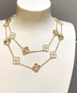 Van Cleef Arpels Vintage Alhambra Long Necklace, 20 Motifs Yellow Gold VCARP4KM00
