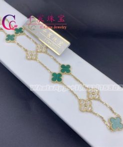 Van Cleef Arpels Vintage Alhambra Necklace 10 Motifs Malachite VCARO9J400
