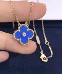 Van Cleef & Arpels Vintage Alhambra Pendant Celestial Blue S??vres porcelain VCARP46000