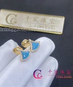 Bulgari Divas?? Dream 18 kt yellow gold earrings set with turquoise 361442