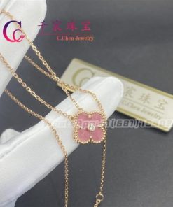 Van Cleef Arpels Vintage Alhambra Pendant Rhodonite 2021 Limited Edition VCARP7TD00