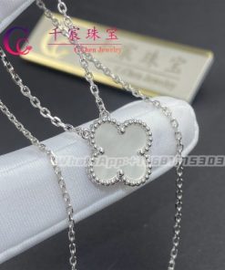 Van Cleef & Arpels Vintage Alhambra Pendant White Gold Mother-of-pearl VCARF48700