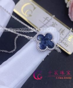 Van Cleef & Arpels Vintage Alhambra pendant White gold, Pietersite