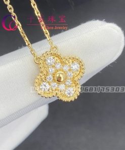 Van Cleef & Arpels Vintage Alhambra Pendant Yellow Gold And Diamond VCARA45300
