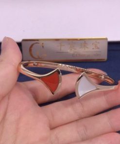 Bulgari Divas?? Dream Bracelet Rose Gold Carnelian & Mother-Of-Pearl Bracelet