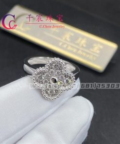 Van Cleef & Arpels Vintage Alhambra Ring White Gold diamonds VCARO26N00