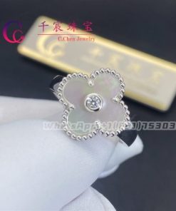 Van Cleef & Arpels Vintage Alhambra Ring white gold mother-of-pearl VCARF48900