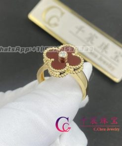 Van Cleef & Arpels Vintage Alhambra Ring Yellow Gold Carnelian VCARD40800