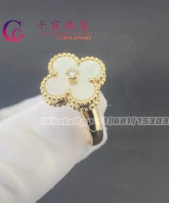 Van Cleef Arpels Vintage Alhambra Ring Yellow Gold Mother-of-pearl VCARA41100