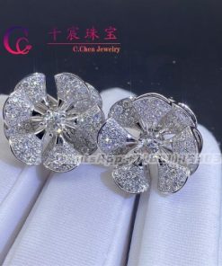 Bulgari Divas?? Dream Diamond White Gold Flower Earrings 350785