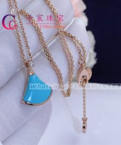 Bulgari Divas?? Dream Necklace Rose Gold Turquoise 350584