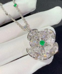 Bulgari Divas?? Dream Necklace White Gold Set Emeralds and Diamonds 352626