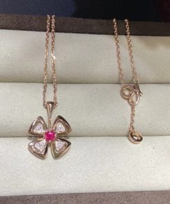 Bulgari Fiorever Rose Gold Pendant Necklace Set with Central 357759 CL859003